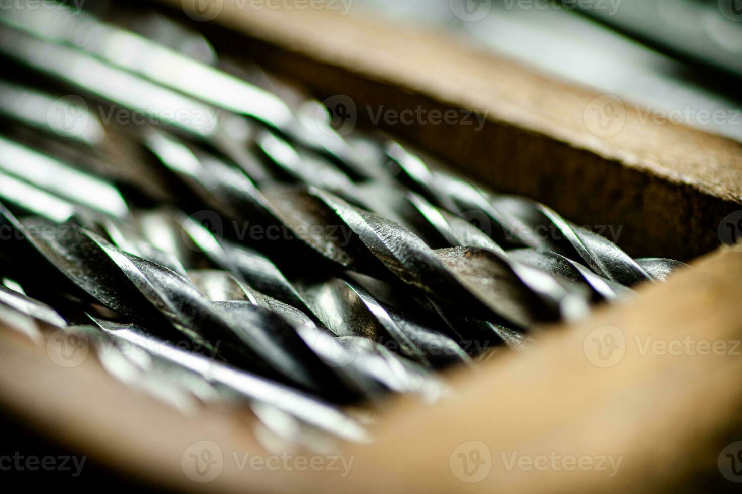 Various drill bits for drills. photo