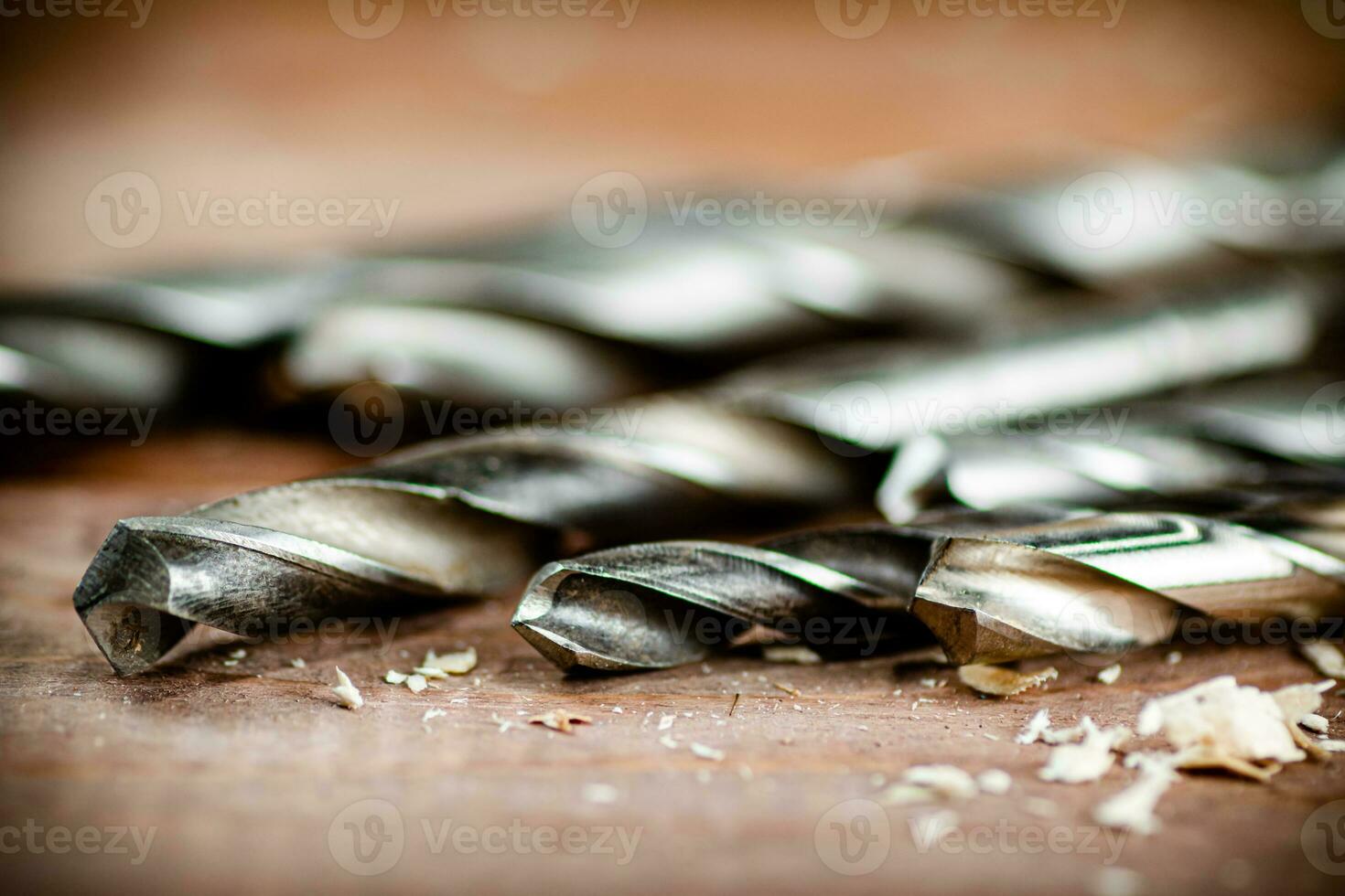Various drill bits for drills. photo