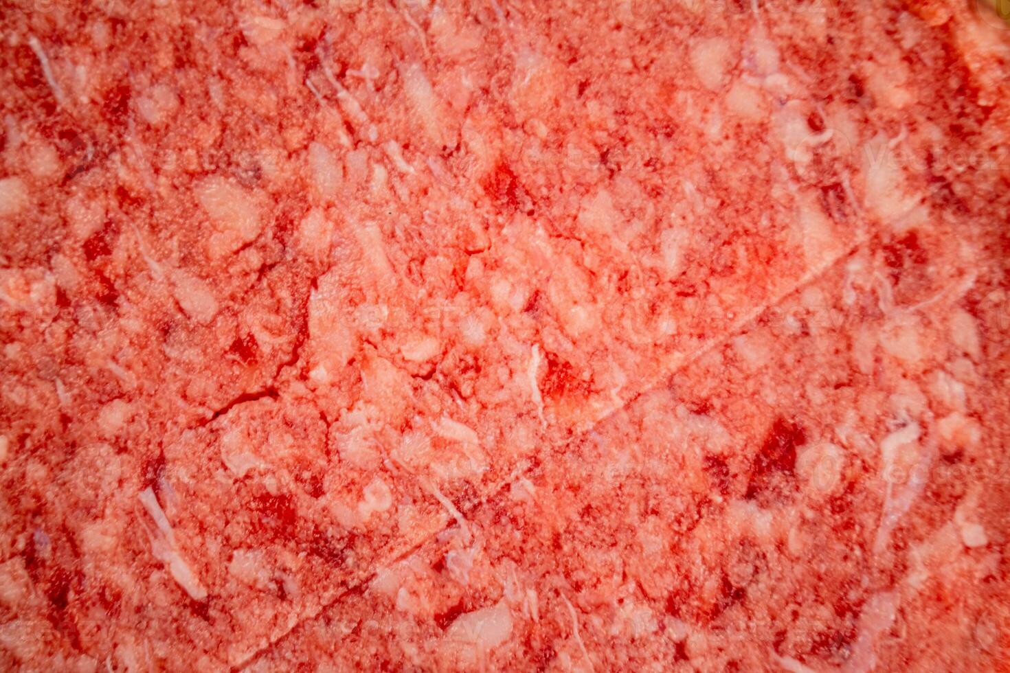 Raw burger. Macro background. The texture of the raw burger. photo