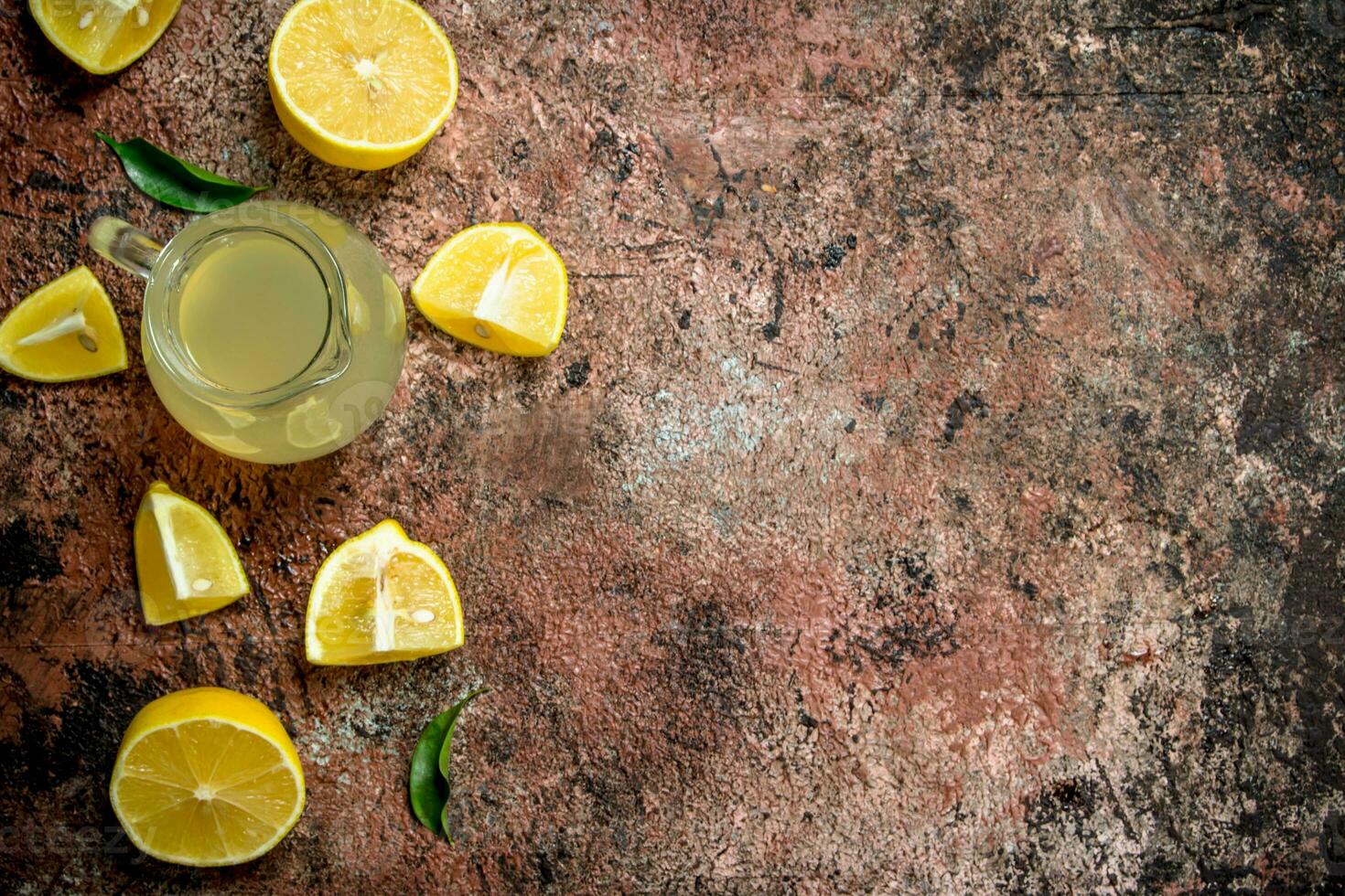 Lemon juice in picher. photo