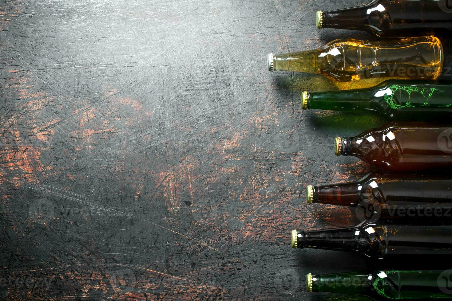 Closed beer bottles. photo