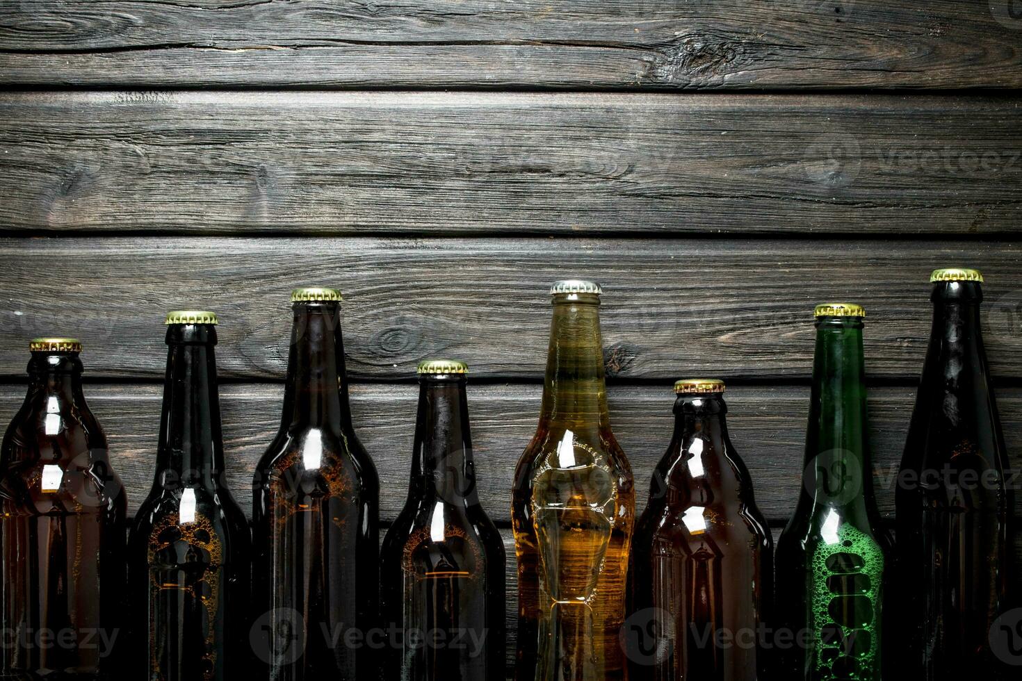 Closed beer bottles. photo