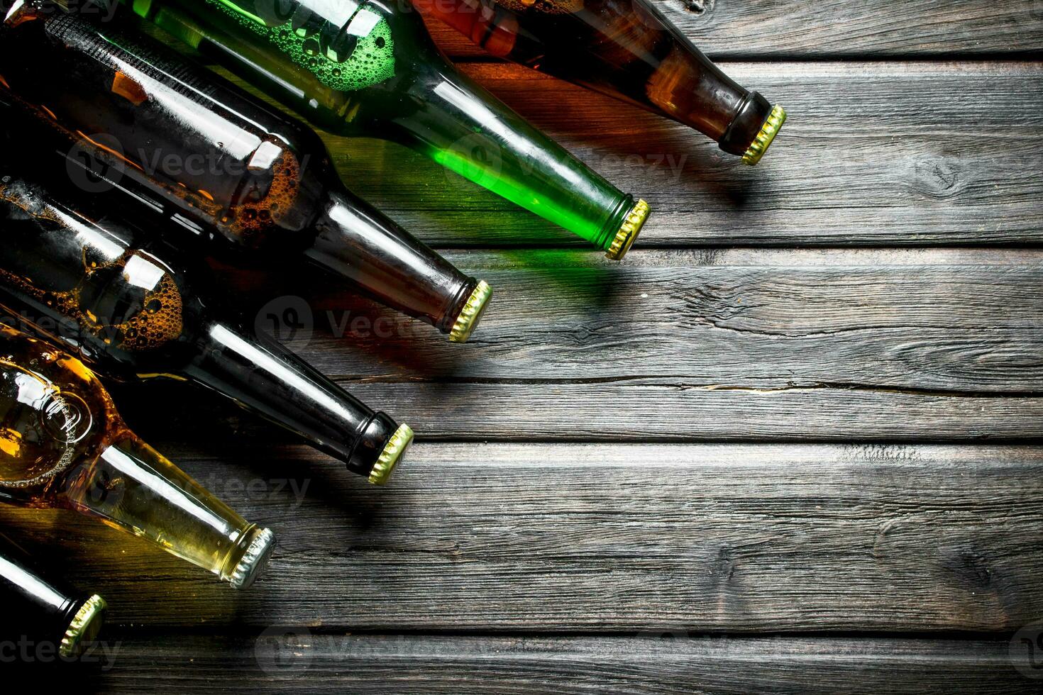 Closed beer bottles. photo