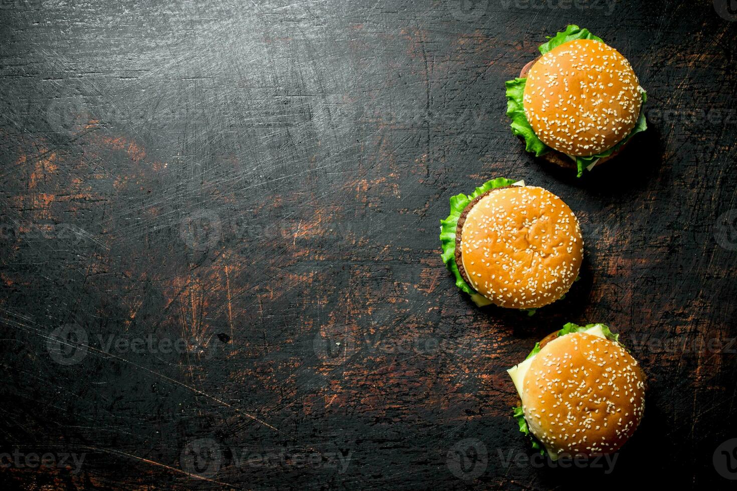 Burgers with beef and vegetables. photo