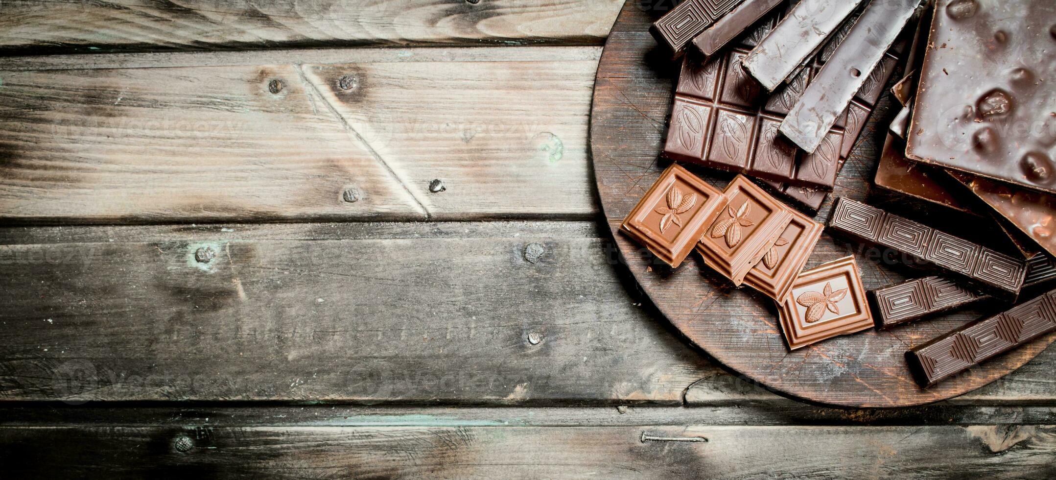 Different types of chocolate. photo