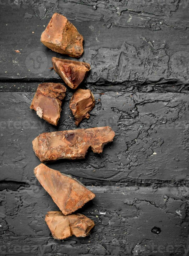 Crushed dark chocolate. photo