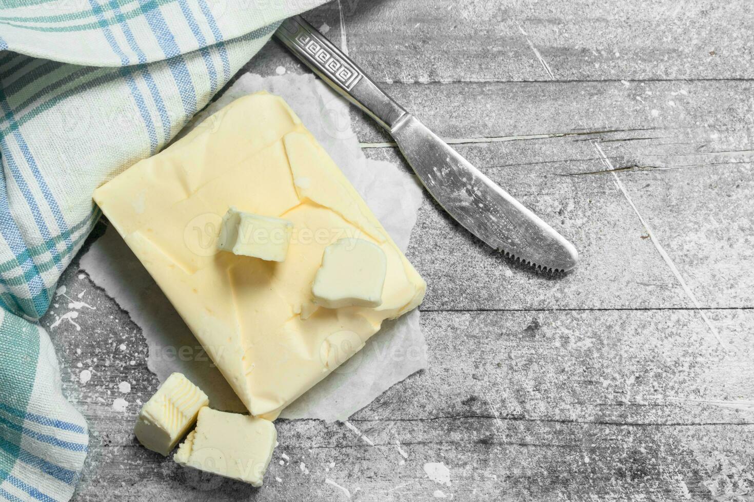 Butter with a napkin. photo
