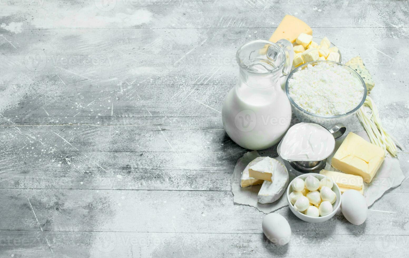 Different dairy products . photo