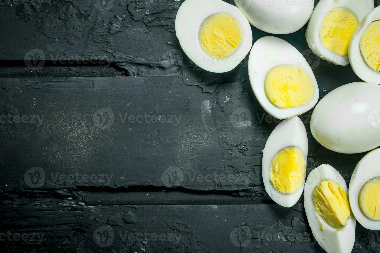 Boiled chicken eggs. photo