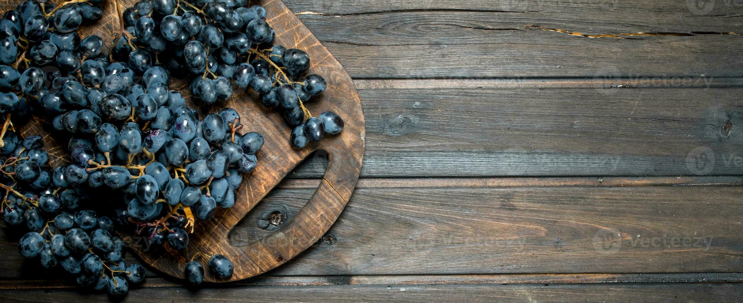 Ripe black grapes. photo