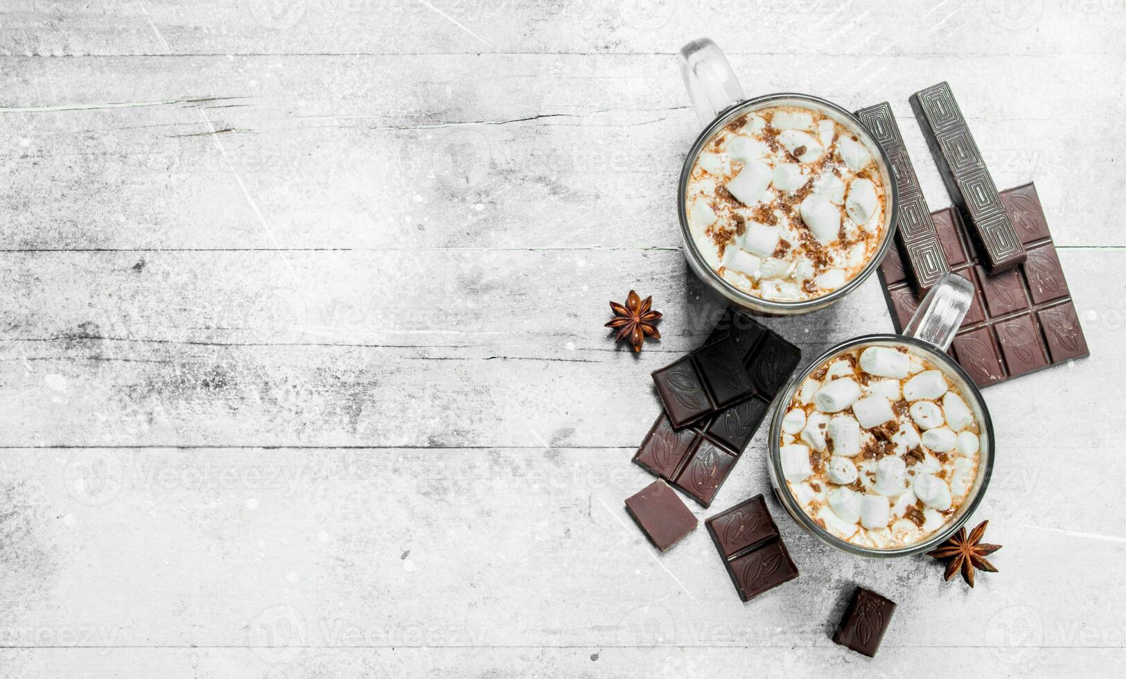 Hot chocolate with marshmallows. photo