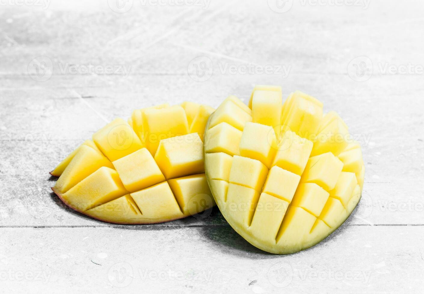 Pieces of fragrant ripe mango. photo