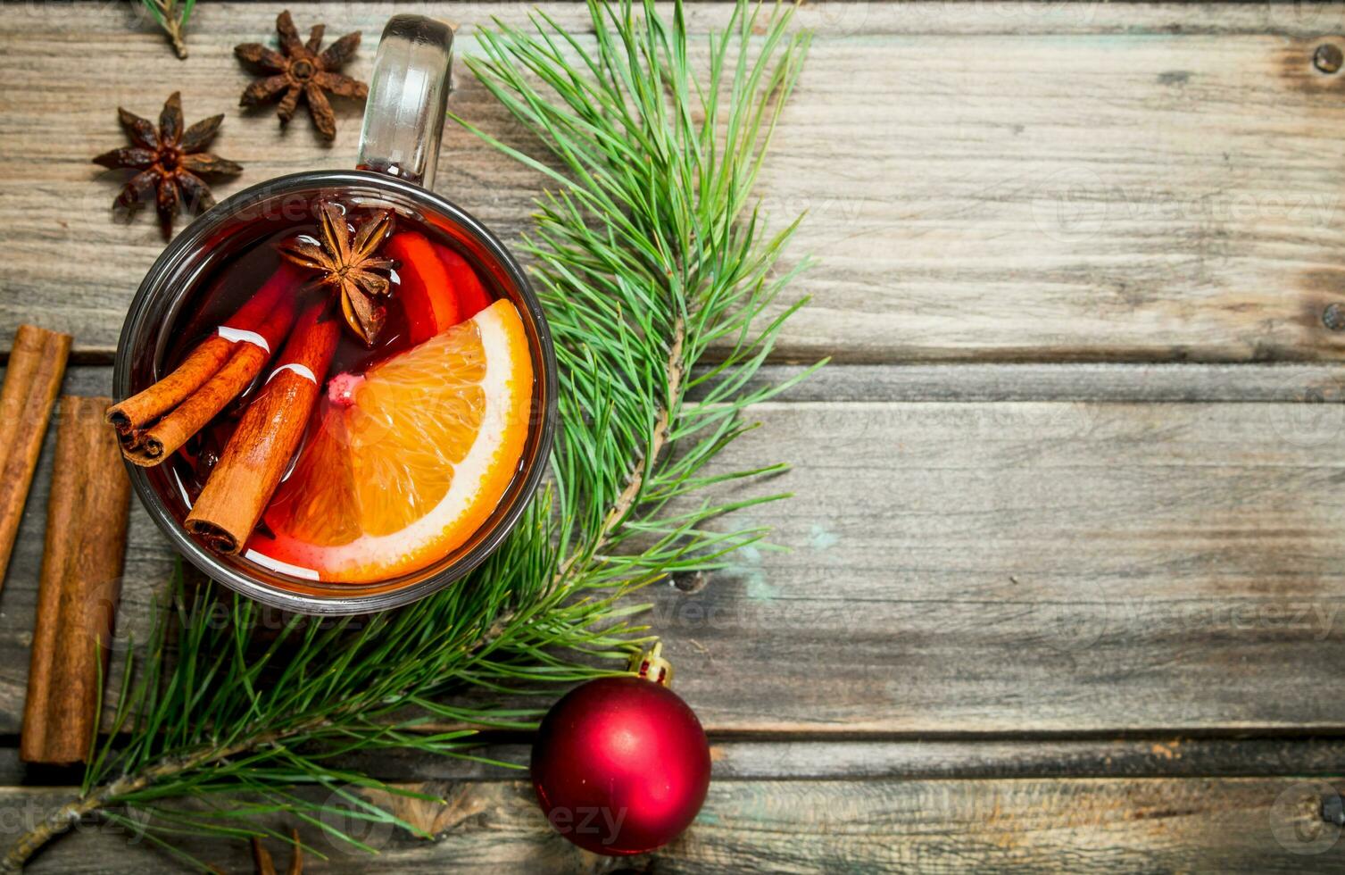 Christmas hot mulled wine. photo