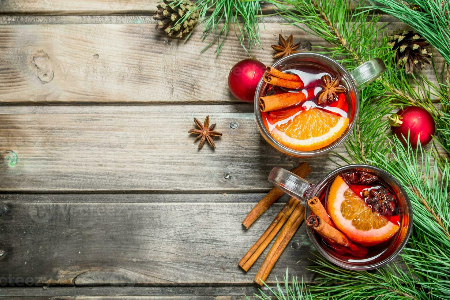 Christmas hot mulled wine. photo
