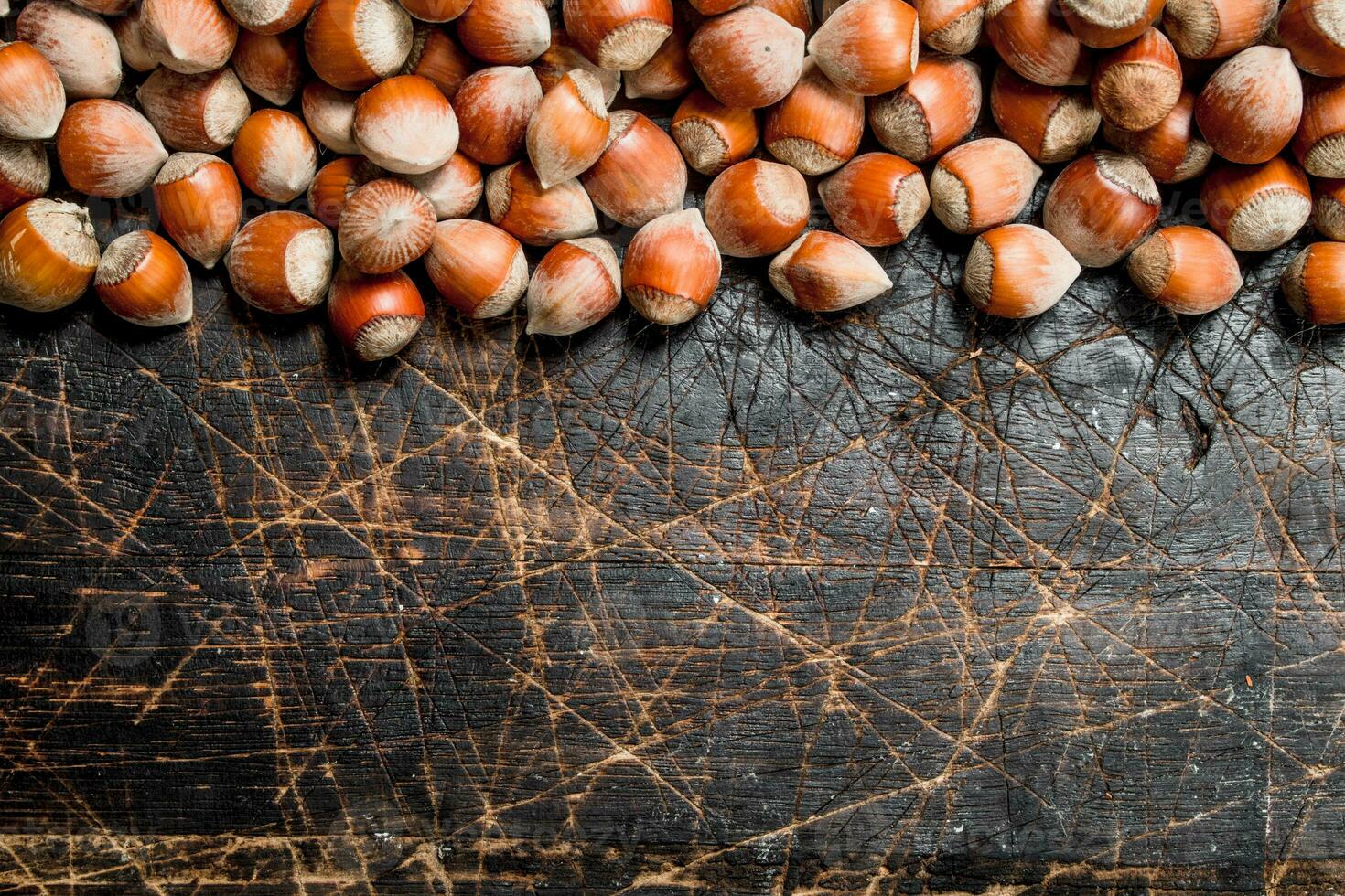 Hazelnuts in the shell. photo