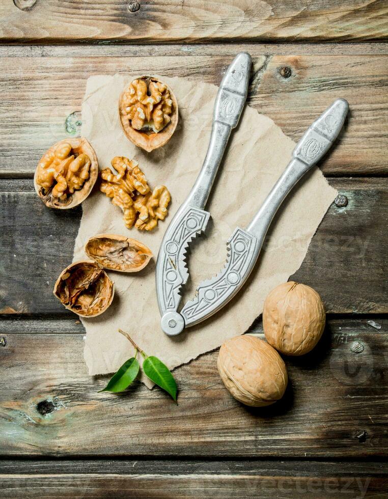 Shelled walnuts with a Nutcracker. photo