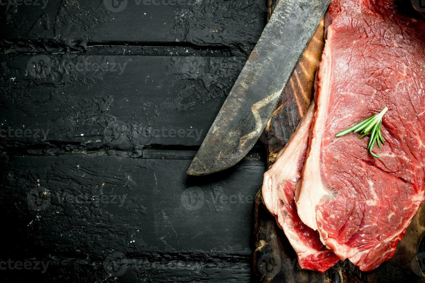 Raw beef steaks. photo