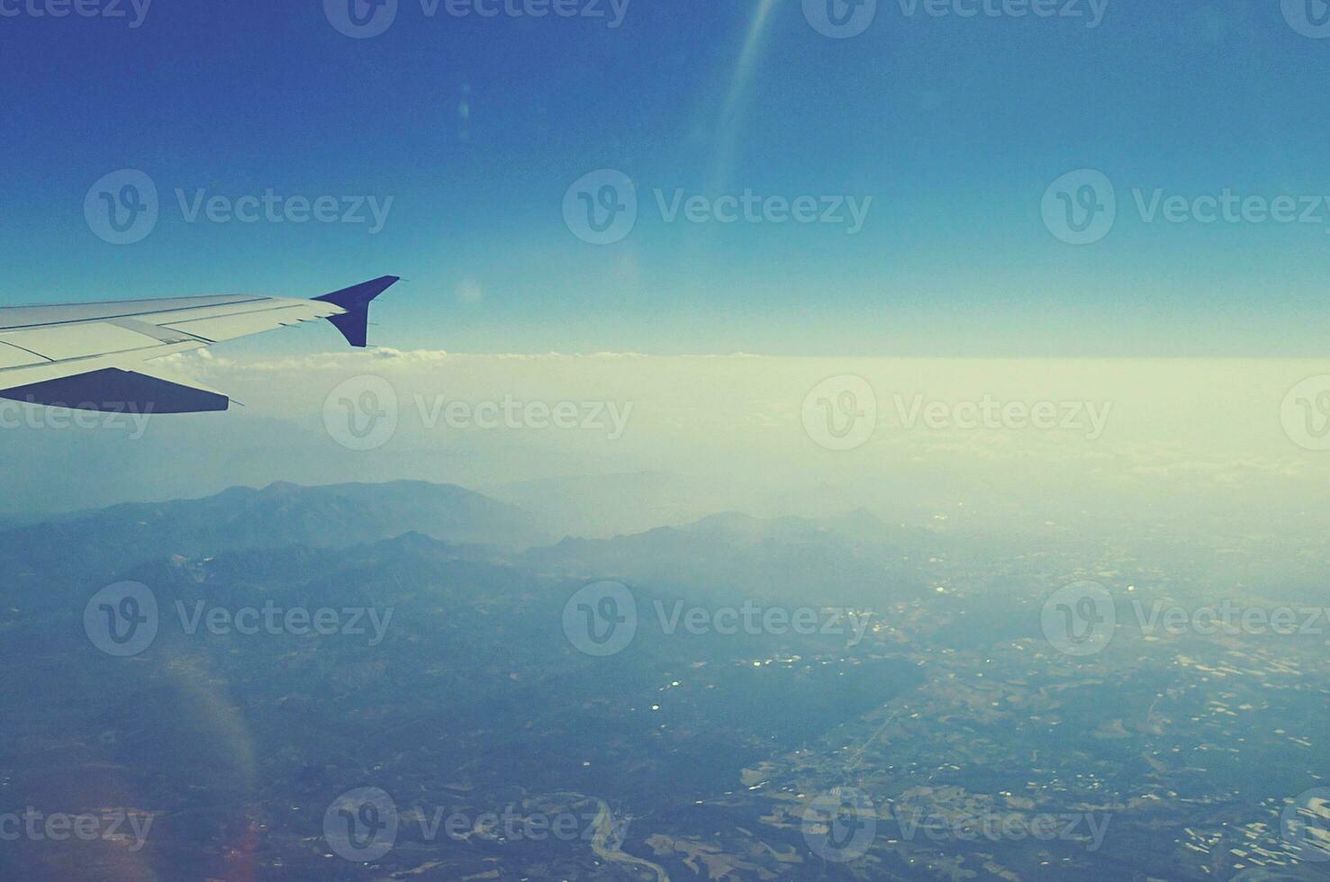 original view of Turkey from the windows of aircraft flying over it photo