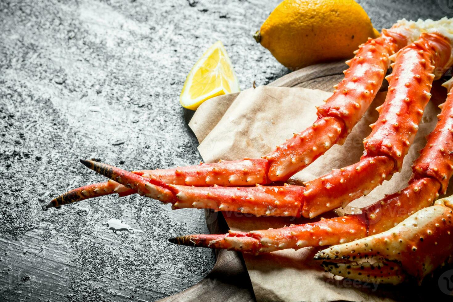 Fresh crab with lemon. photo