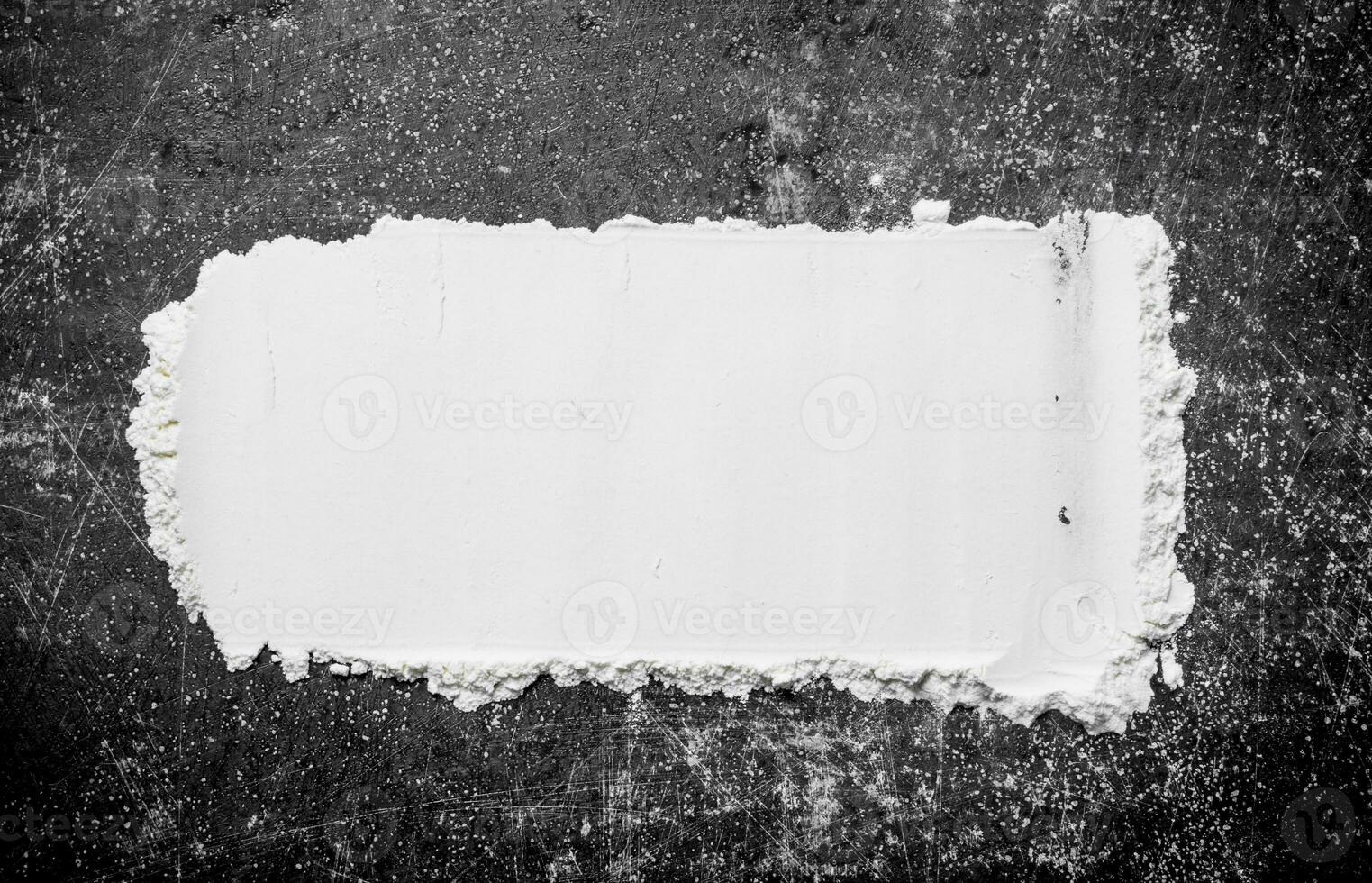 Texture of flour on a rustic background. photo