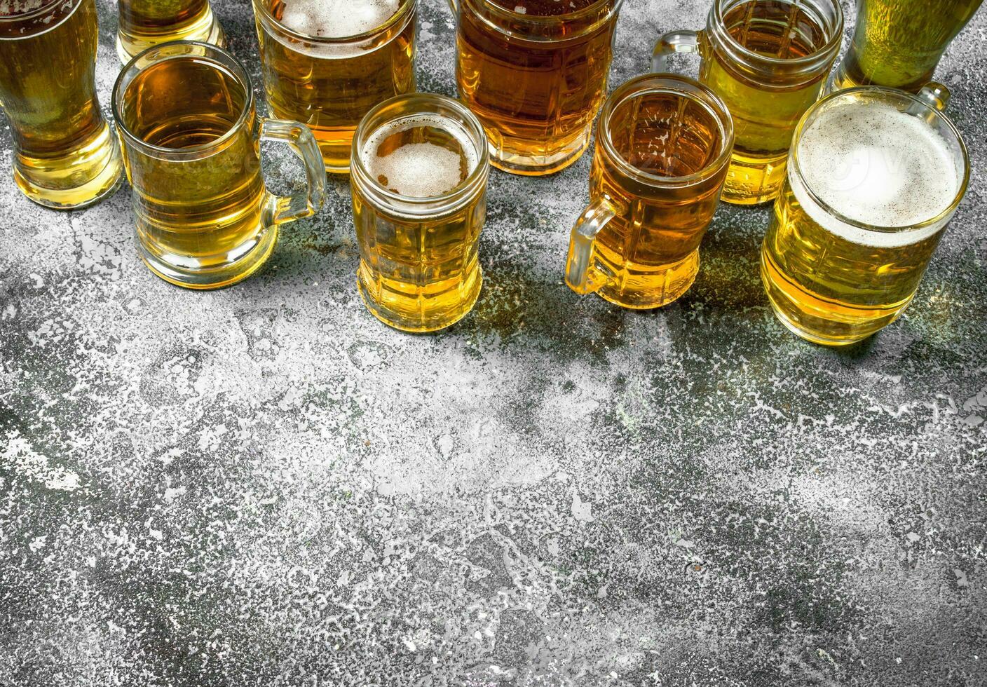 Glasses with fresh beer. photo