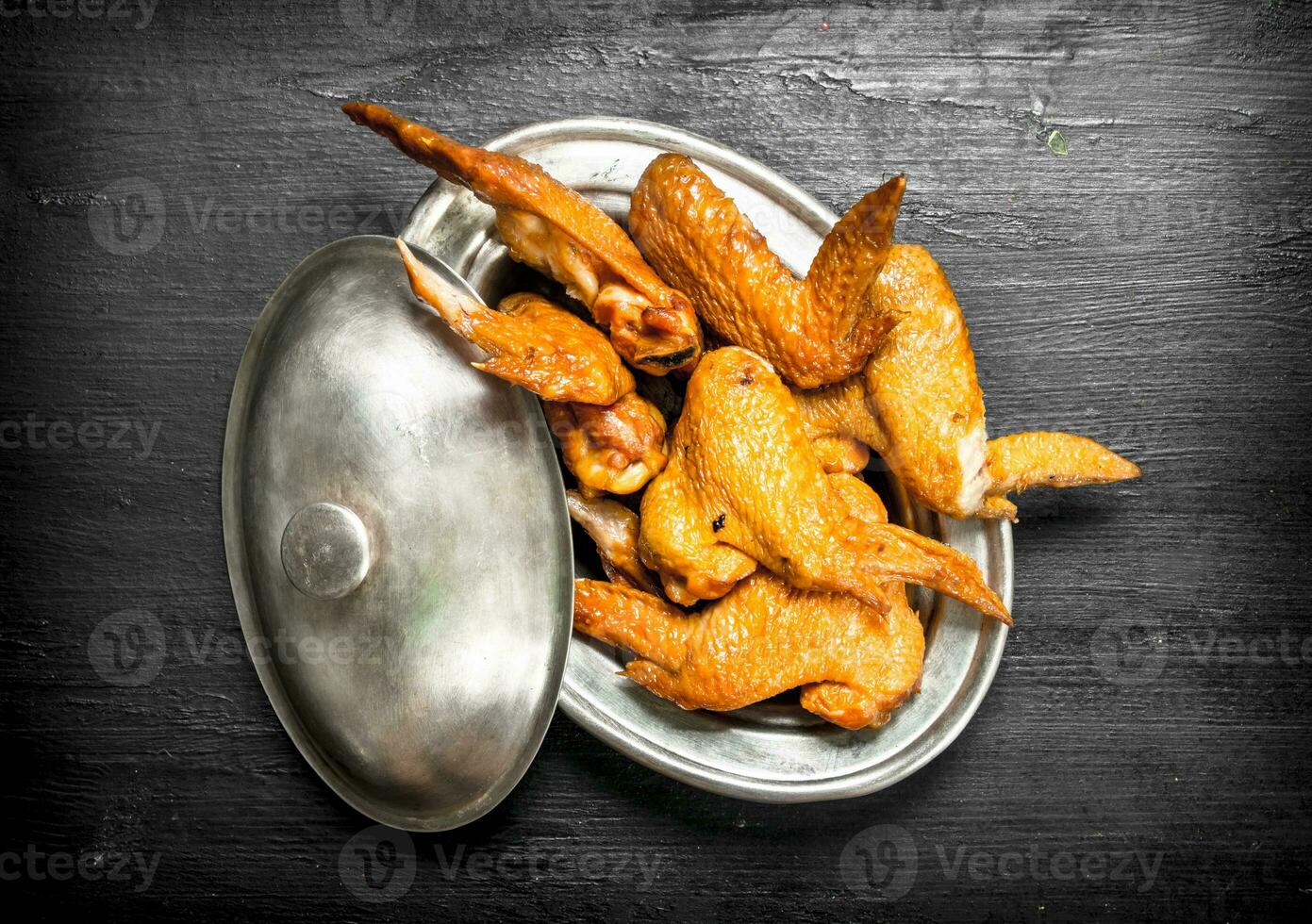 Chicken wings smoked. photo