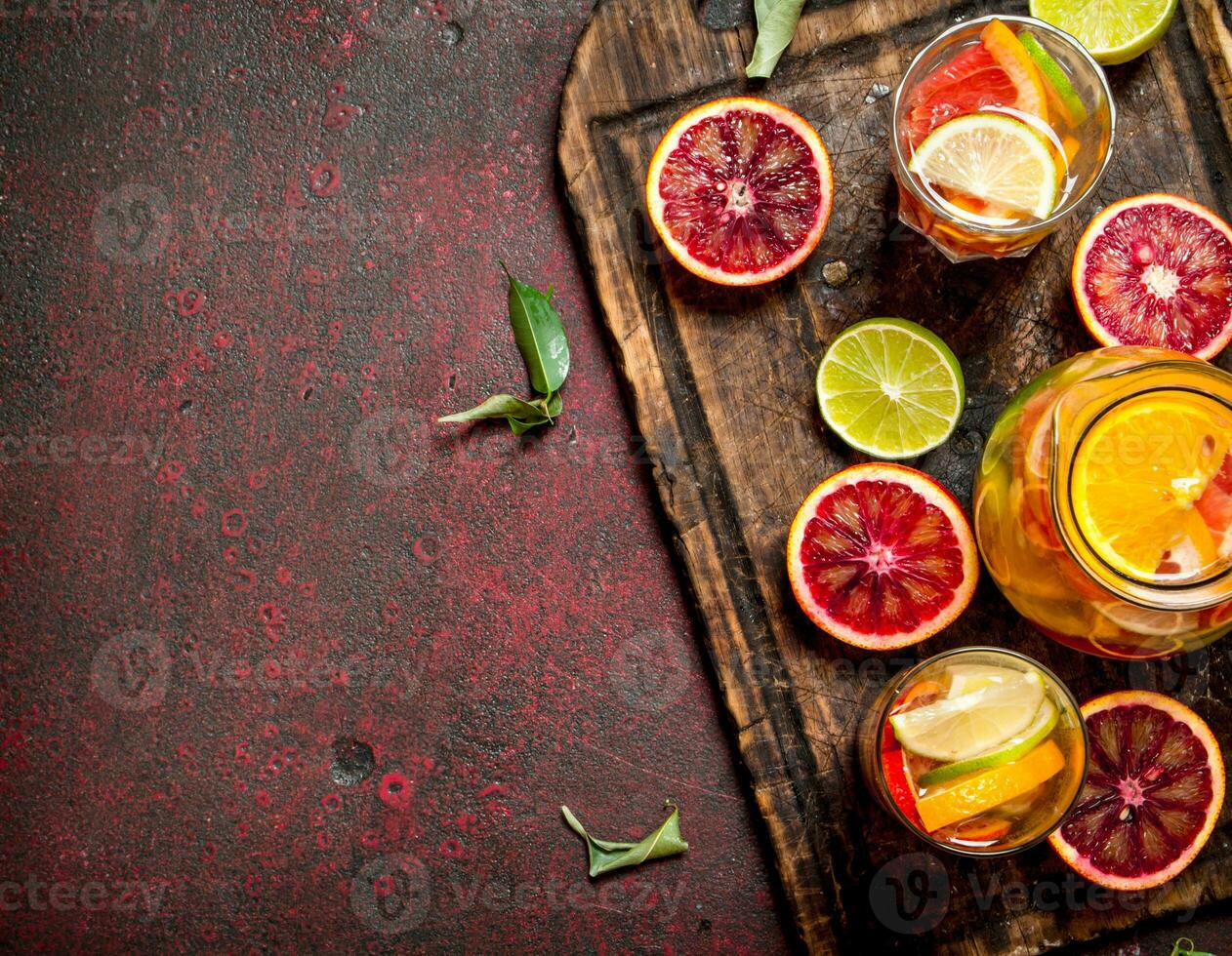 Fresh juice from citrus fruits. photo