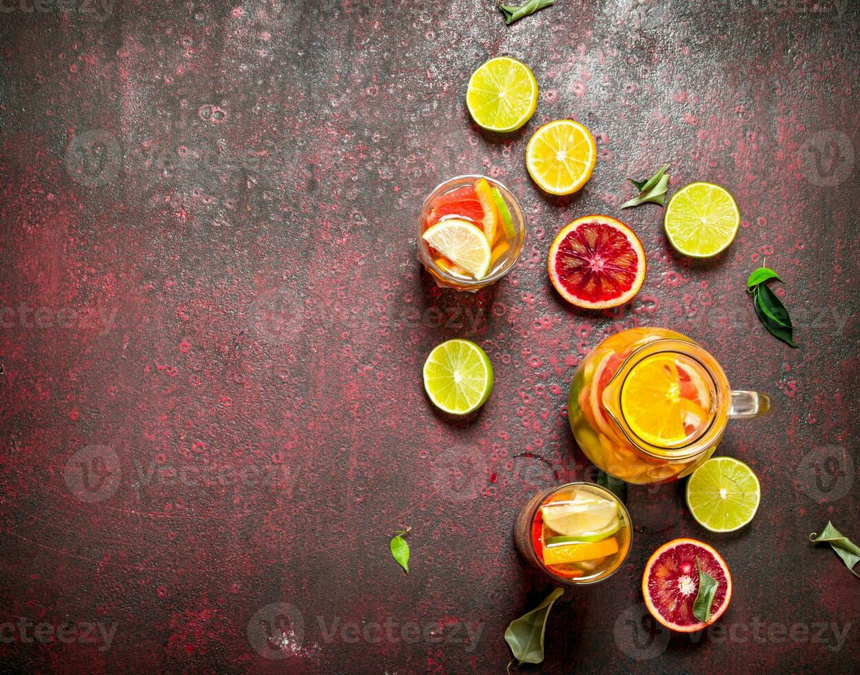 Fresh juice from citrus fruits. photo