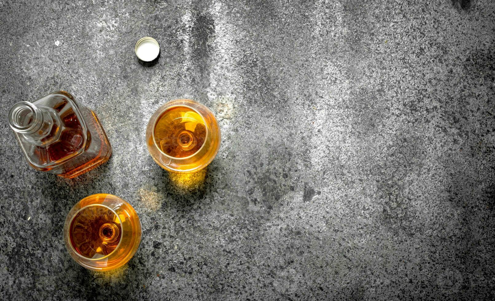 French cognac in glass. photo