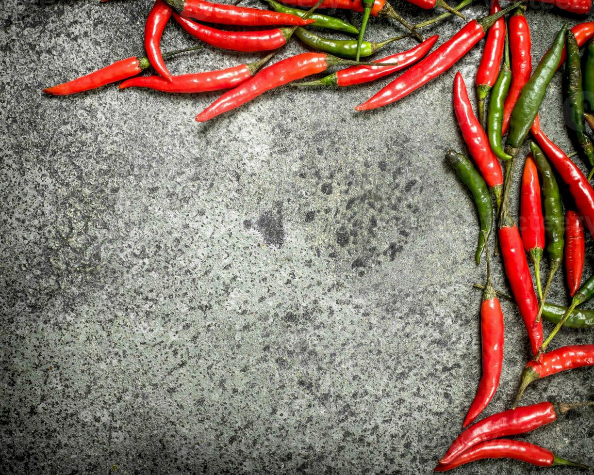 Hot chili peppers. photo