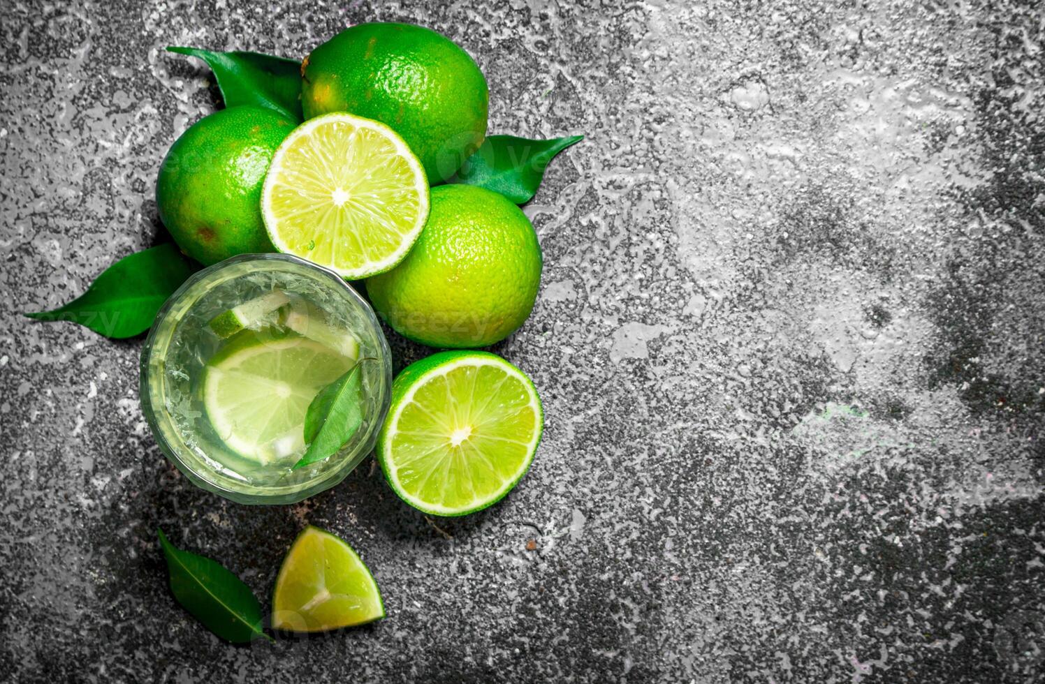 fresh drink of ripe limes. photo