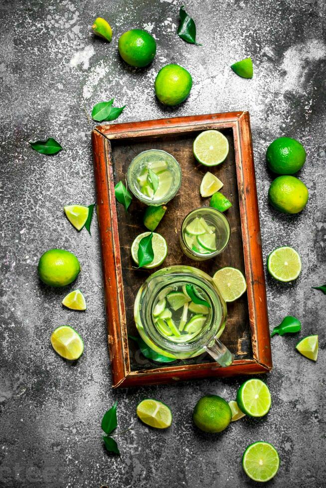 fresh drink of ripe limes. photo