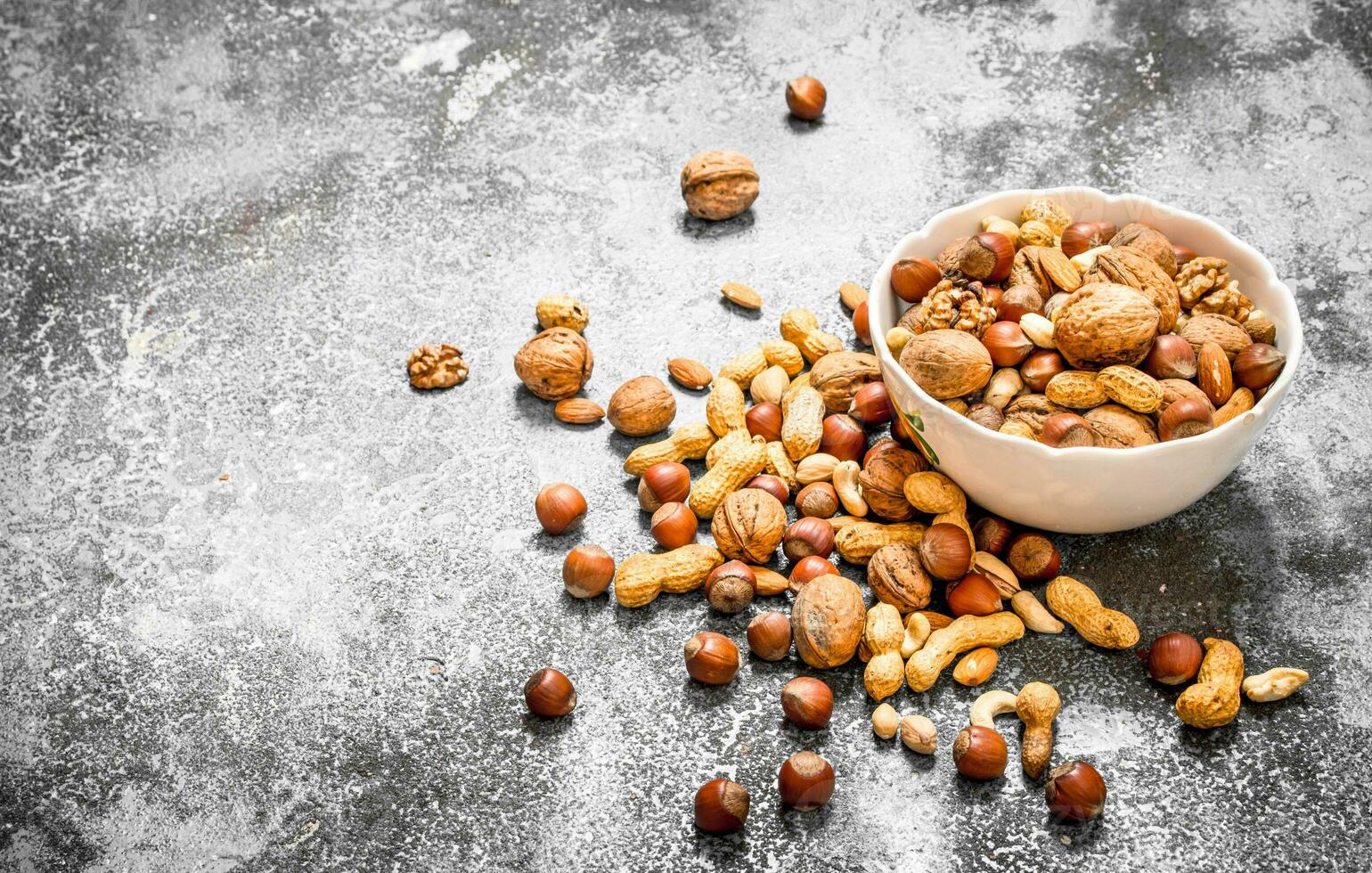 Different nuts in a bowl. photo