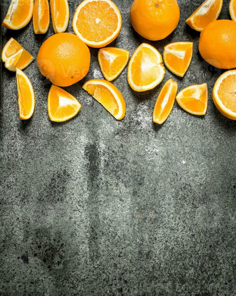 Fresh slices oranges . photo