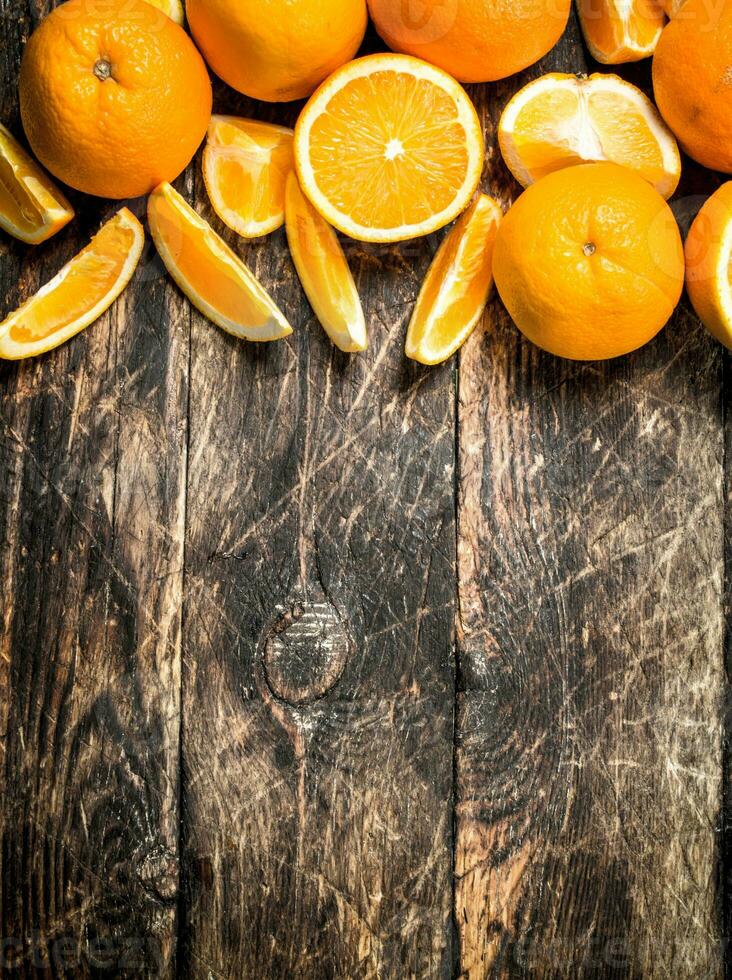 Fresh slices oranges . photo