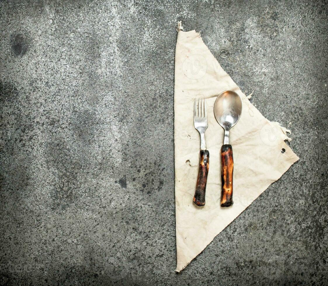 Serving background. Cutlery. photo