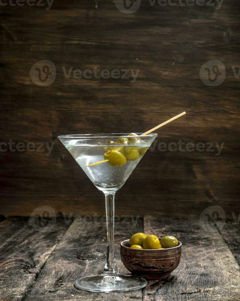Martini with olives. photo