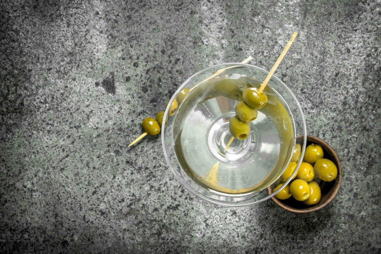Martini with olives. photo