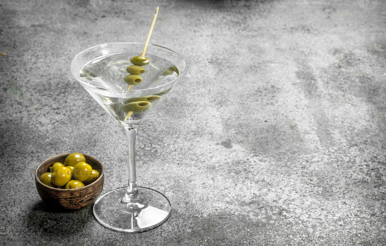 Martini with olives. photo