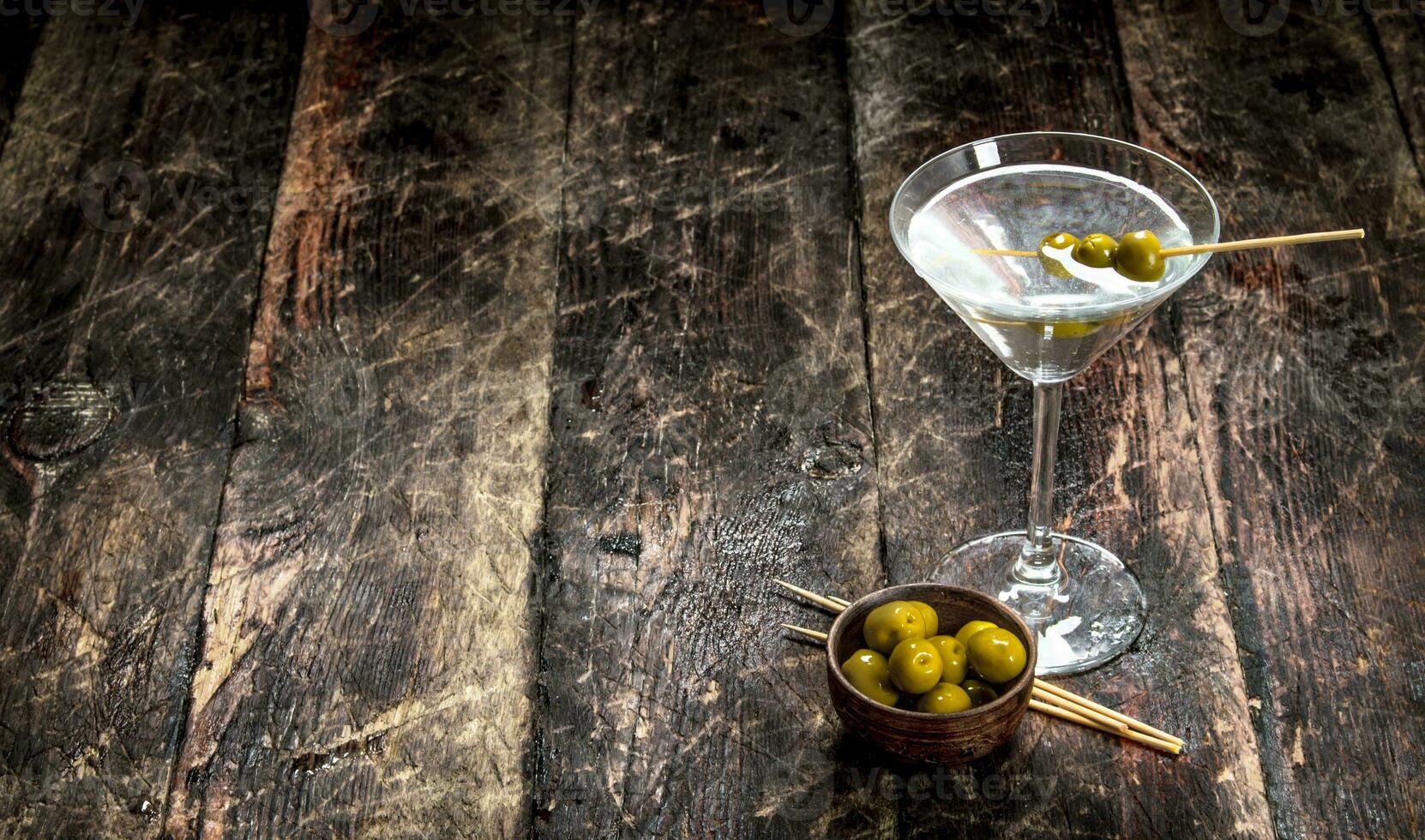 Martini with olives. photo