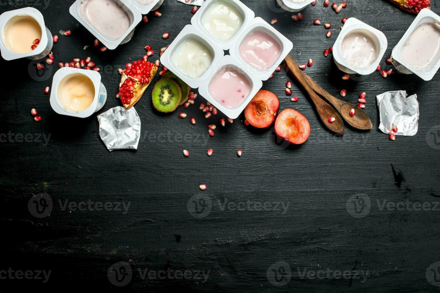Yogurt with fresh fruit. photo