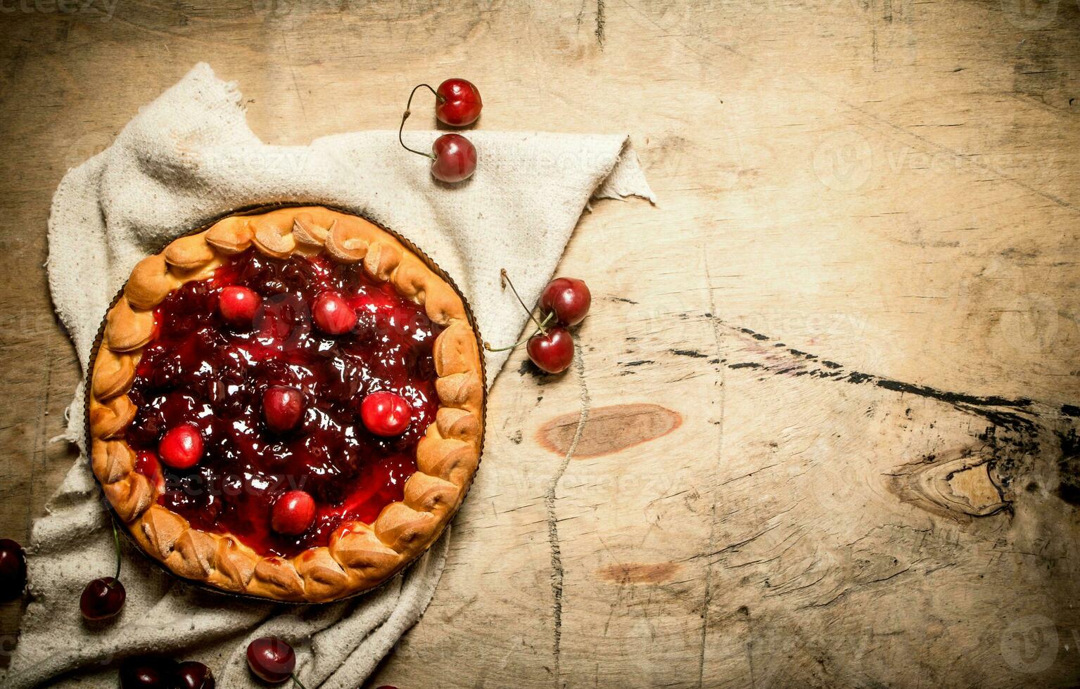 Cherry pie for old fabrics. photo