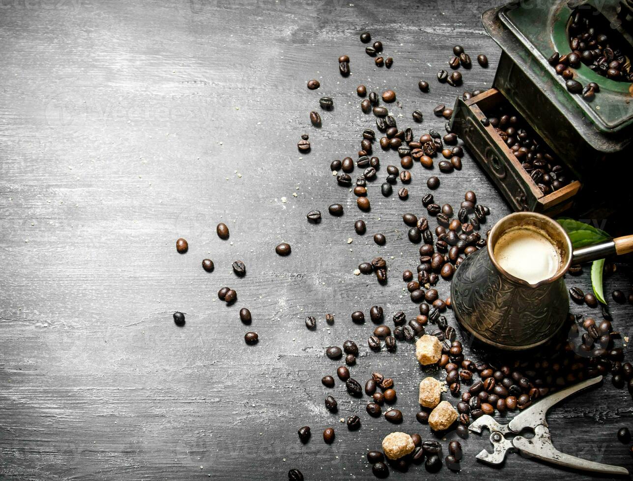Fresh brewed coffee pot photo