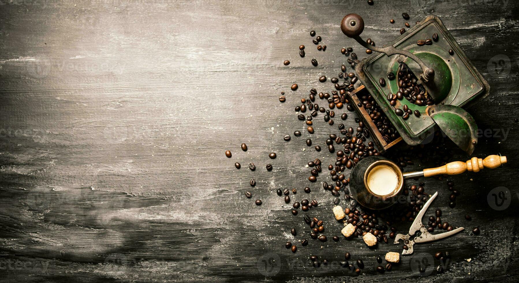 Fresh brewed coffee pot photo