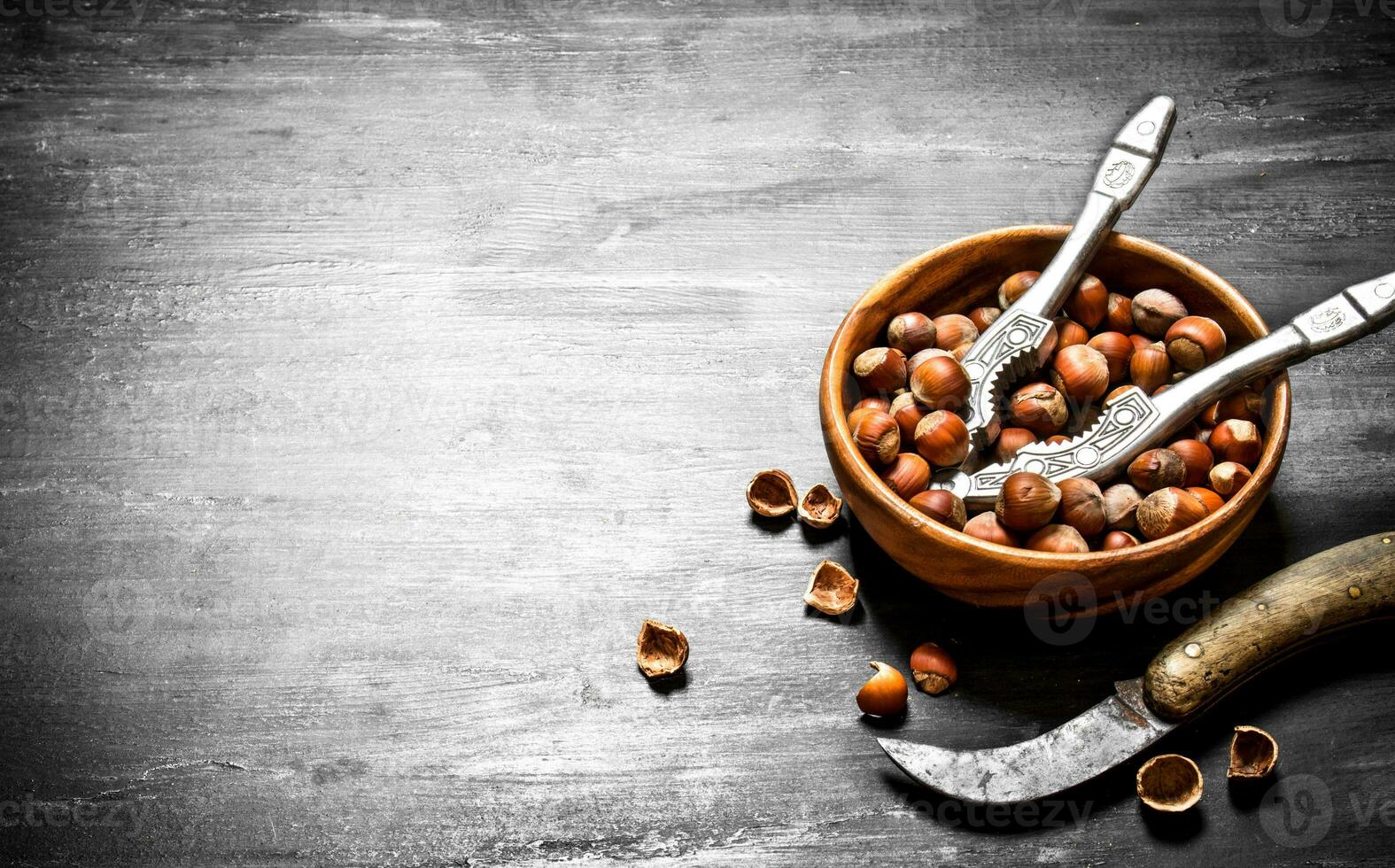 Hazelnuts in a bowl photo