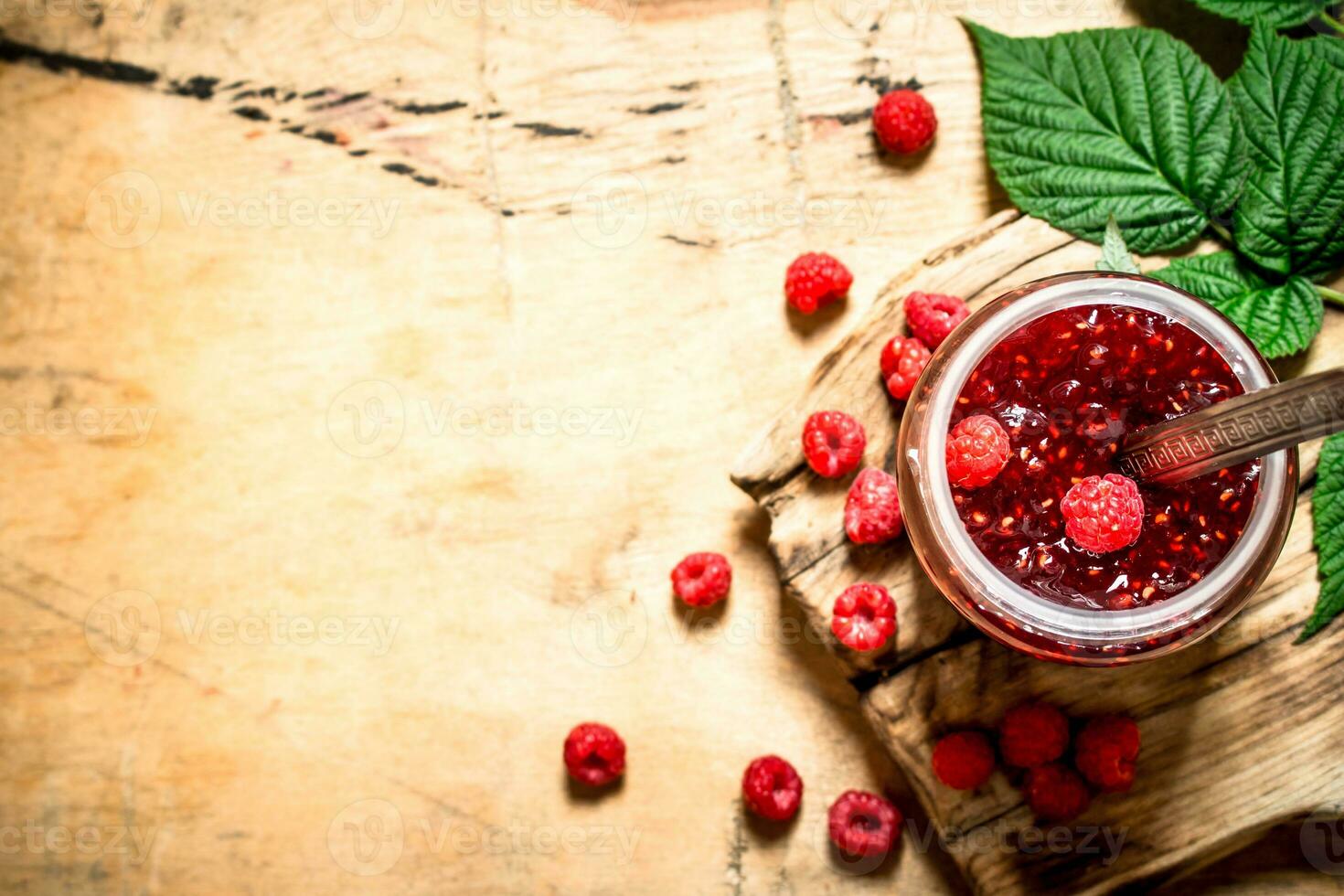 Sweet jam with raspberries. photo