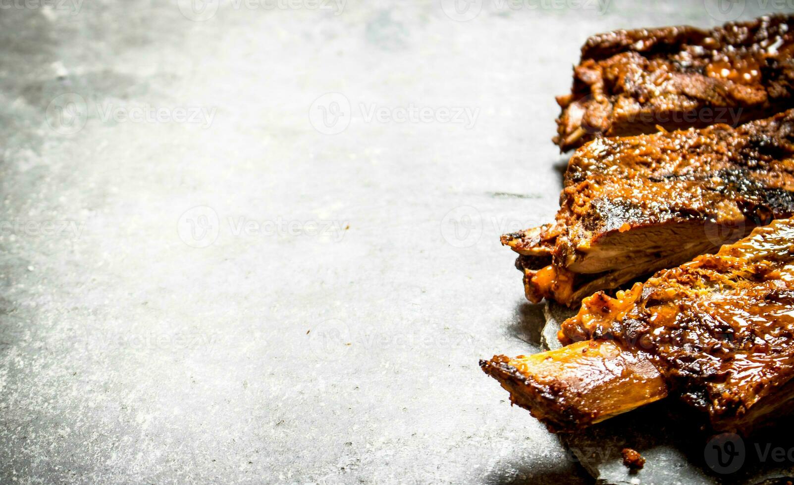 Pork ribs grill. photo