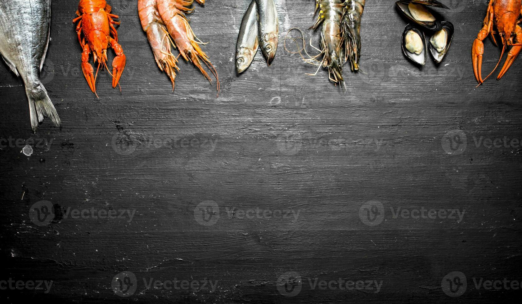 variety of shrimp, fish, and shellfish. photo
