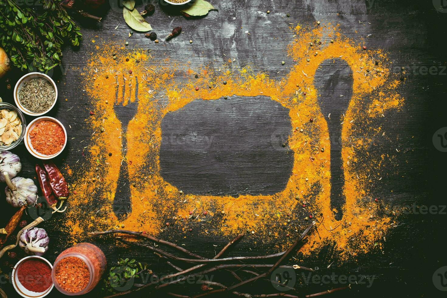 Indian spices and herbs. photo