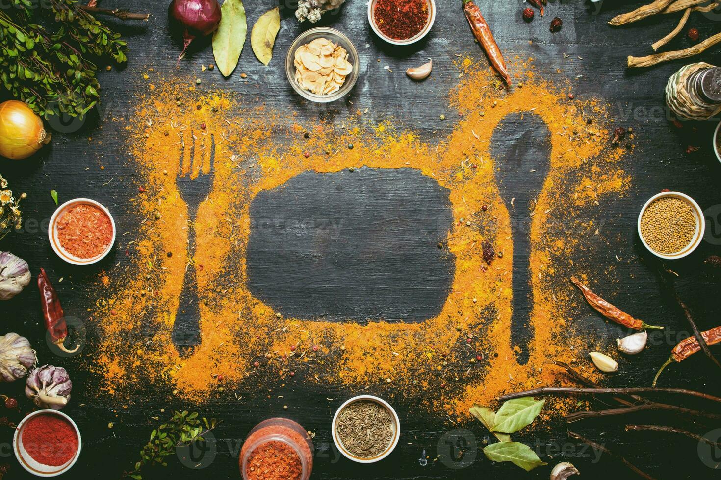 Indian spices and herbs. photo